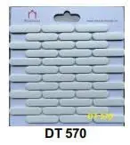 Gạch mosaic que đũa đầu tròn nhập khẩu, màu trắng, KT vỉ 300x300mm, mã DT 570